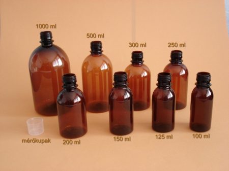 PET palack, barna, 1000 ml (16 db/doboz)