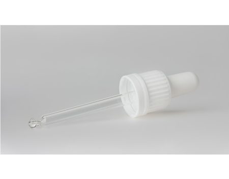 Gyógyszeres üvegre pipettás kupak, garanciazáras DIN 18,  20 ml üvegre